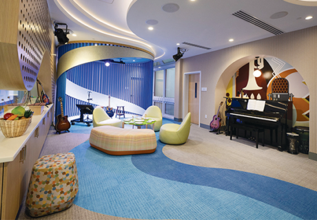 Family Commons at St. Jude Children’s Research Hospital music room